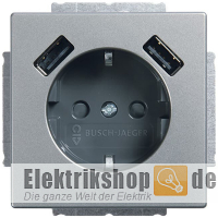 Pur Edelstahl Schuko/USB Steckdose 20EUCB2USB-866 Busch Jaeger