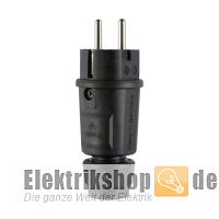 Schuko Elamid Stecker IP54 Hightech schwarz 100000064 ABL