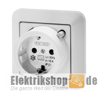 Steckdose mit FI-Schutzschalter 16A 30mA IP21 GW95522 GEWISS