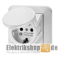 Steckdose mit Klappdeckel mit FI-Schutzschalter 16A 30mA IP44 GW95524 GEWISS