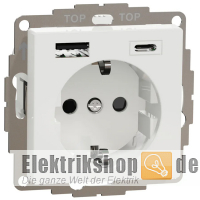 Schuko-Steckdose JOY mit USB A+C reinweiß ELG365354 ELSO