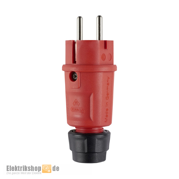 Schuko Elamid Stecker IP54 Hightech rot 100000065 ABL