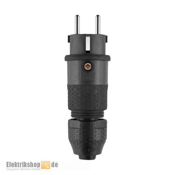 Schuko Stecker IP54 Professional schwarz 100000068 ABL