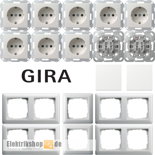 Spar-Set reinweiß glänzend System 55 Gira