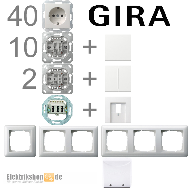 1-Familienhaus Paket reinweiß glänzend System 55 Gira