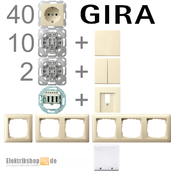 1-Familienhaus Paket cremeweiß glänzend System 55 Gira